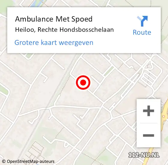 Locatie op kaart van de 112 melding: Ambulance Met Spoed Naar Heiloo, Rechte Hondsbosschelaan op 2 juli 2022 15:33