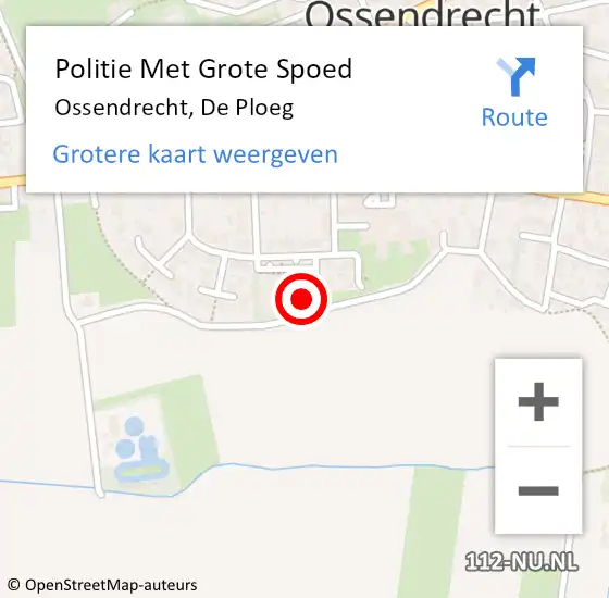 Locatie op kaart van de 112 melding: Politie Met Grote Spoed Naar Ossendrecht, De Ploeg op 2 juli 2022 15:41