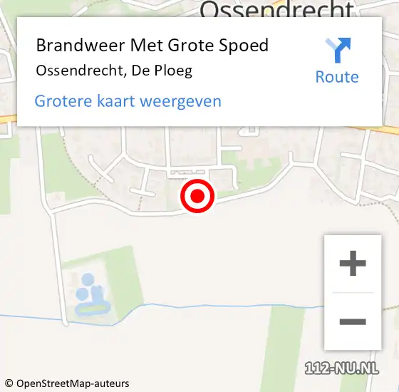 Locatie op kaart van de 112 melding: Brandweer Met Grote Spoed Naar Ossendrecht, De Ploeg op 2 juli 2022 15:43