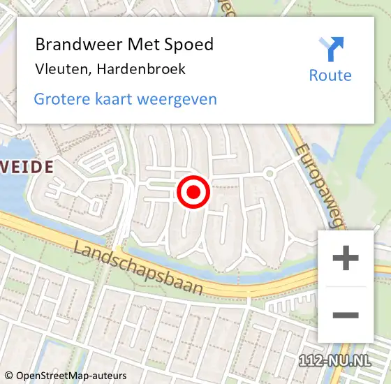 Locatie op kaart van de 112 melding: Brandweer Met Spoed Naar Vleuten, Hardenbroek op 2 juli 2022 15:58