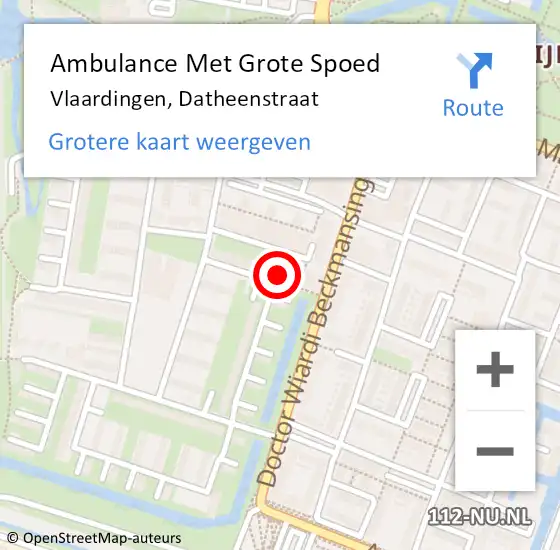 Locatie op kaart van de 112 melding: Ambulance Met Grote Spoed Naar Vlaardingen, Datheenstraat op 2 juli 2022 16:19