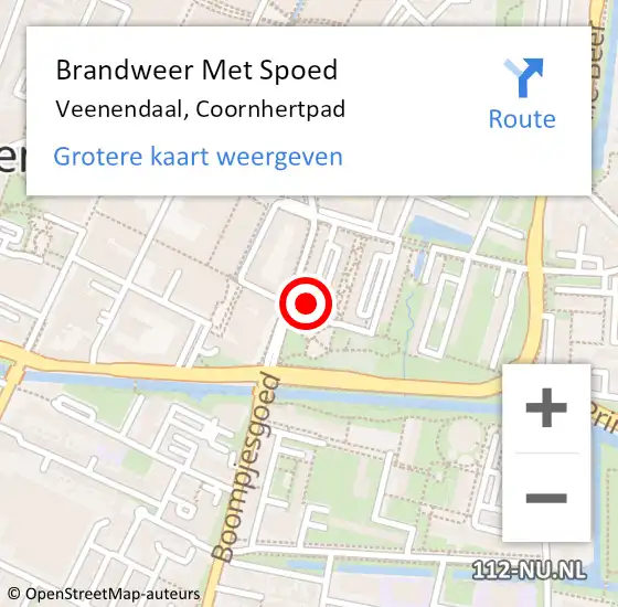 Locatie op kaart van de 112 melding: Brandweer Met Spoed Naar Veenendaal, Coornhertpad op 2 juli 2022 16:39