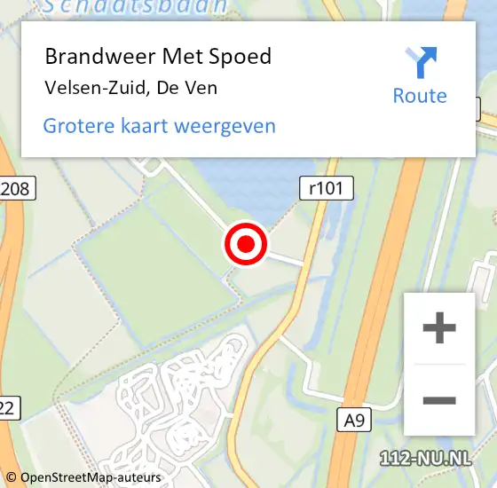 Locatie op kaart van de 112 melding: Brandweer Met Spoed Naar Velsen-Zuid, De Ven op 2 juli 2022 16:43