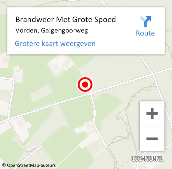 Locatie op kaart van de 112 melding: Brandweer Met Grote Spoed Naar Vorden, Galgengoorweg op 2 juli 2022 16:44