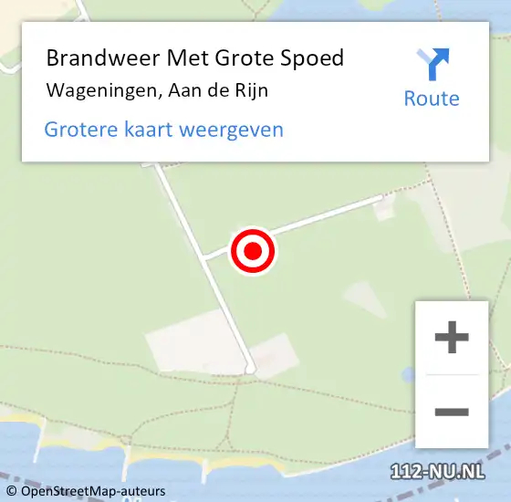 Locatie op kaart van de 112 melding: Brandweer Met Grote Spoed Naar Wageningen, Aan de Rijn op 2 juli 2022 17:11