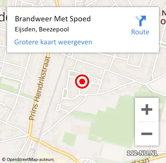 Locatie op kaart van de 112 melding: Brandweer Met Spoed Naar Eijsden, Beezepool op 2 juli 2022 17:30