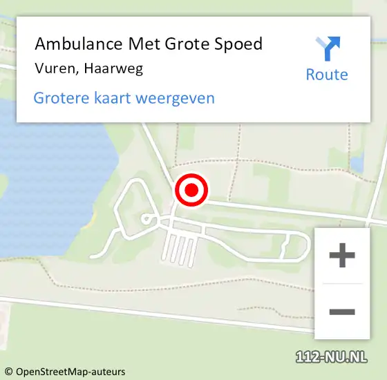 Locatie op kaart van de 112 melding: Ambulance Met Grote Spoed Naar Vuren, Haarweg op 2 juli 2022 18:08