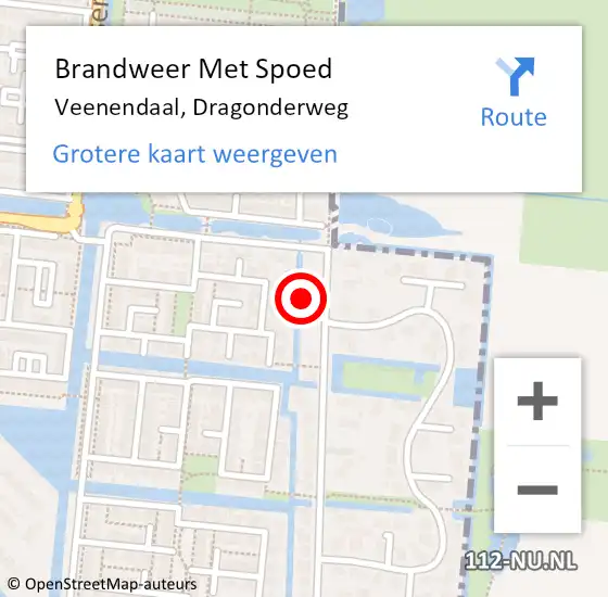 Locatie op kaart van de 112 melding: Brandweer Met Spoed Naar Veenendaal, Dragonderweg op 2 juli 2022 18:10