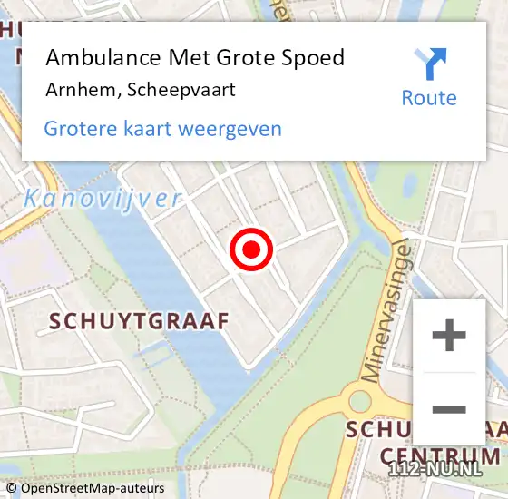 Locatie op kaart van de 112 melding: Ambulance Met Grote Spoed Naar Arnhem, Scheepvaart op 2 juli 2022 18:16