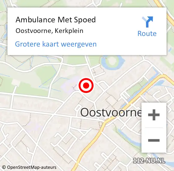 Locatie op kaart van de 112 melding: Ambulance Met Spoed Naar Oostvoorne, Kerkplein op 2 juli 2022 18:34