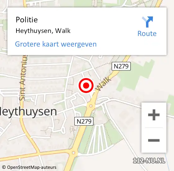 Locatie op kaart van de 112 melding: Politie Heythuysen, Walk op 2 juli 2022 19:03