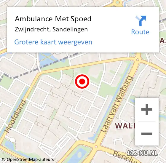 Locatie op kaart van de 112 melding: Ambulance Met Spoed Naar Zwijndrecht, Sandelingen op 2 juli 2022 19:06