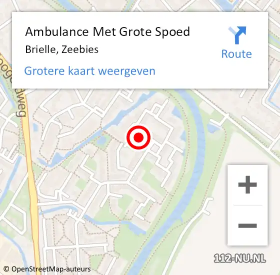 Locatie op kaart van de 112 melding: Ambulance Met Grote Spoed Naar Brielle, Zeebies op 2 juli 2022 20:01