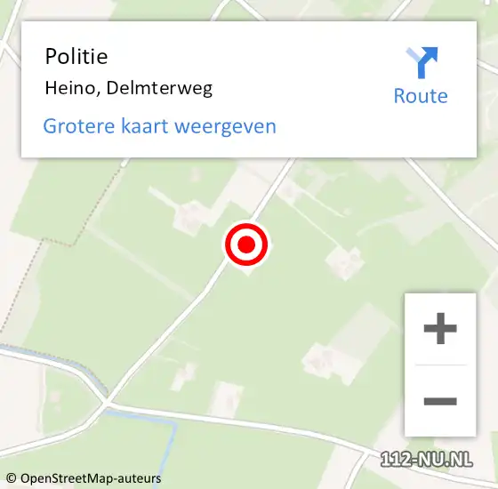 Locatie op kaart van de 112 melding: Politie Heino, Delmterweg op 2 juli 2022 20:03