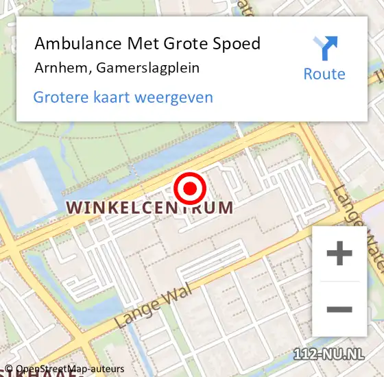 Locatie op kaart van de 112 melding: Ambulance Met Grote Spoed Naar Arnhem, Gamerslagplein op 2 juli 2022 20:05