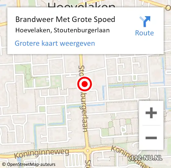 Locatie op kaart van de 112 melding: Brandweer Met Grote Spoed Naar Hoevelaken, Stoutenburgerlaan op 2 juli 2022 20:10