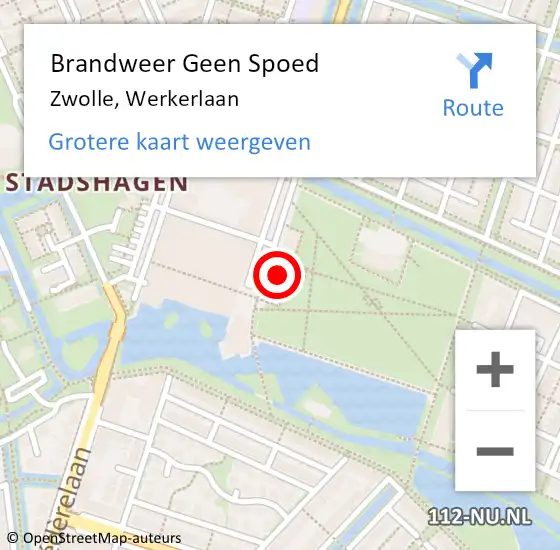 Locatie op kaart van de 112 melding: Brandweer Geen Spoed Naar Zwolle, Werkerlaan op 2 juli 2022 20:17
