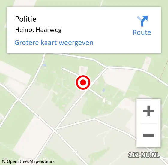 Locatie op kaart van de 112 melding: Politie Heino, Haarweg op 2 juli 2022 20:35