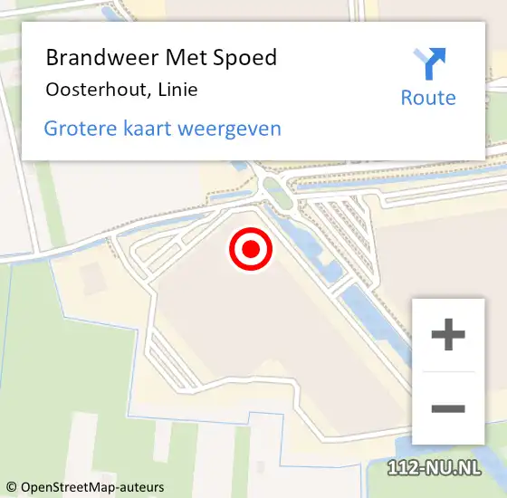Locatie op kaart van de 112 melding: Brandweer Met Spoed Naar Oosterhout, Linie op 2 juli 2022 21:34