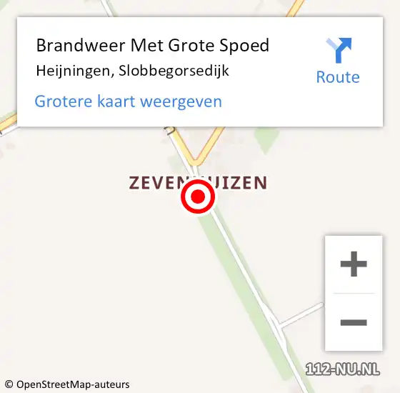 Locatie op kaart van de 112 melding: Brandweer Met Grote Spoed Naar Heijningen, Slobbegorsedijk op 2 juli 2022 21:47