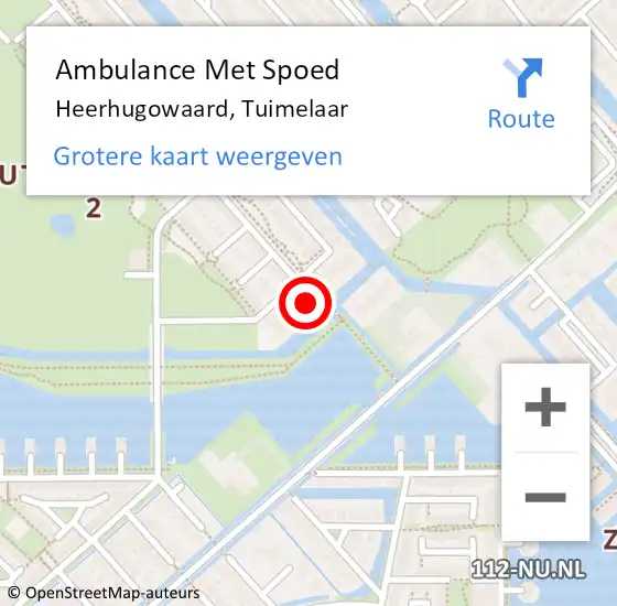 Locatie op kaart van de 112 melding: Ambulance Met Spoed Naar Heerhugowaard, Tuimelaar op 2 juli 2022 22:24