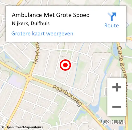 Locatie op kaart van de 112 melding: Ambulance Met Grote Spoed Naar Nijkerk, Duifhuis op 2 juli 2022 22:40