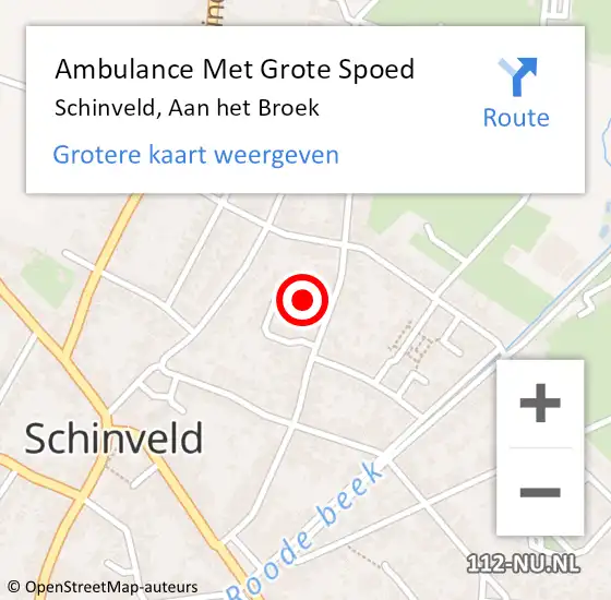 Locatie op kaart van de 112 melding: Ambulance Met Grote Spoed Naar Schinveld, Aan het Broek op 22 juli 2014 04:32