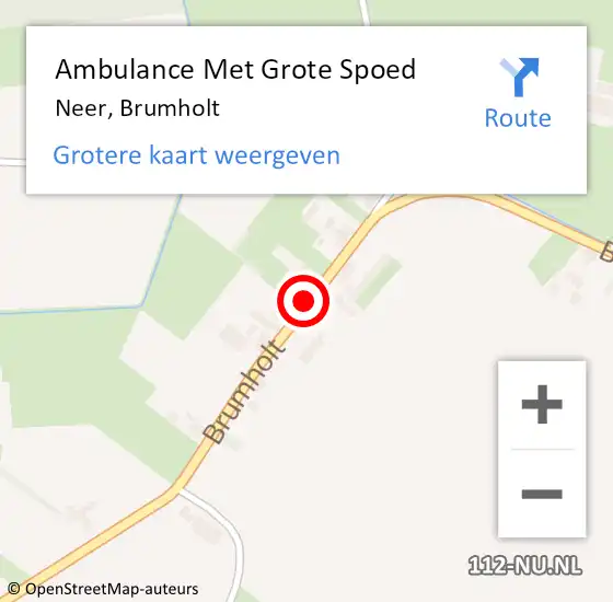 Locatie op kaart van de 112 melding: Ambulance Met Grote Spoed Naar Neer, Brumholt op 2 juli 2022 23:33