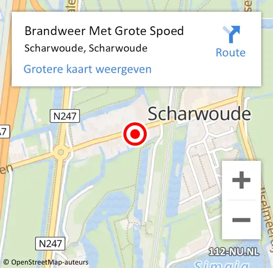 Locatie op kaart van de 112 melding: Brandweer Met Grote Spoed Naar Scharwoude, Scharwoude op 3 juli 2022 00:17