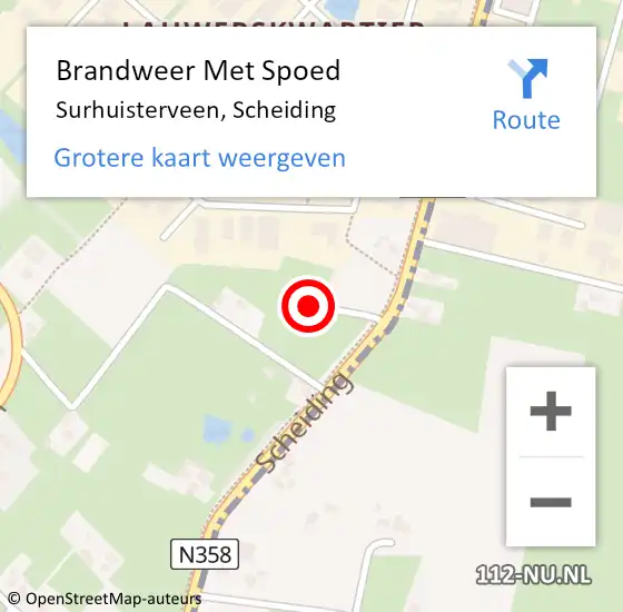 Locatie op kaart van de 112 melding: Brandweer Met Spoed Naar Surhuisterveen, Scheiding op 3 juli 2022 00:36