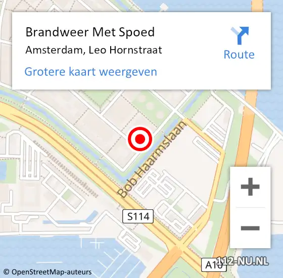 Locatie op kaart van de 112 melding: Brandweer Met Spoed Naar Amsterdam, Leo Hornstraat op 3 juli 2022 00:38