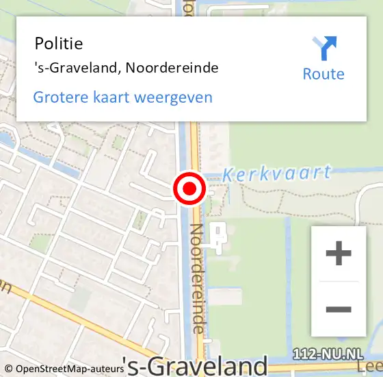 Locatie op kaart van de 112 melding: Politie 's-Graveland, Noordereinde op 3 juli 2022 00:56