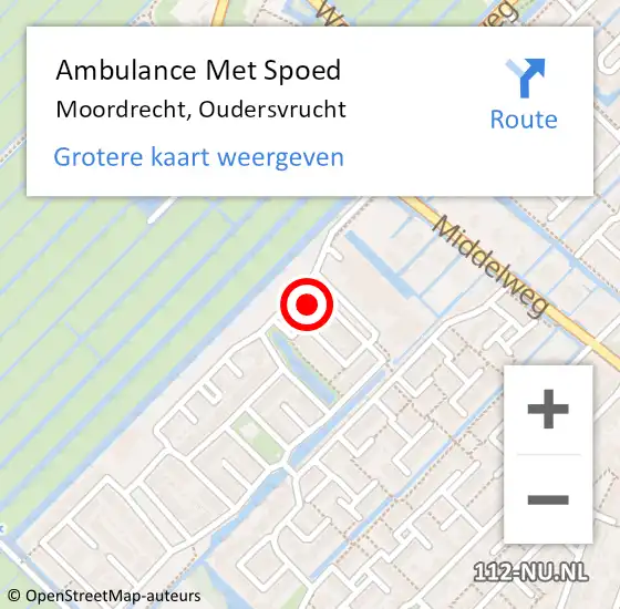 Locatie op kaart van de 112 melding: Ambulance Met Spoed Naar Moordrecht, Oudersvrucht op 3 juli 2022 02:57