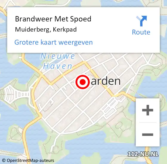 Locatie op kaart van de 112 melding: Brandweer Met Spoed Naar Muiderberg, Kerkpad op 3 juli 2022 03:20