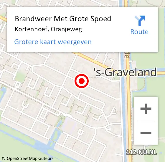 Locatie op kaart van de 112 melding: Brandweer Met Grote Spoed Naar Kortenhoef, Oranjeweg op 3 juli 2022 03:40