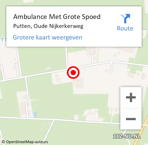 Locatie op kaart van de 112 melding: Ambulance Met Grote Spoed Naar Putten, Oude Nijkerkerweg op 3 juli 2022 03:48