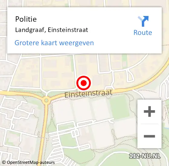Locatie op kaart van de 112 melding: Politie Landgraaf, Einsteinstraat op 3 juli 2022 04:00