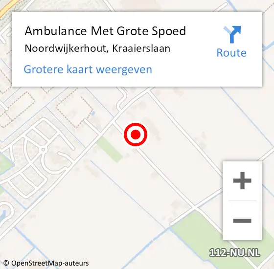 Locatie op kaart van de 112 melding: Ambulance Met Grote Spoed Naar Noordwijkerhout, Kraaierslaan op 3 juli 2022 04:02