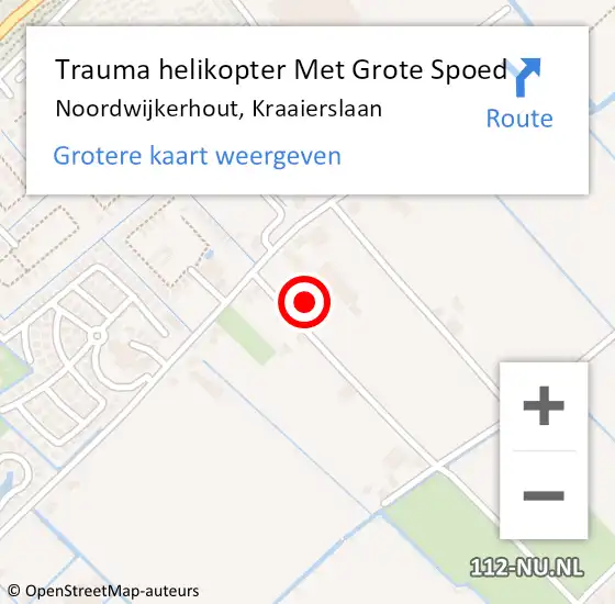 Locatie op kaart van de 112 melding: Trauma helikopter Met Grote Spoed Naar Noordwijkerhout, Kraaierslaan op 3 juli 2022 04:06