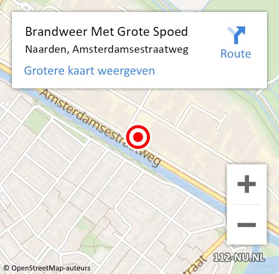 Locatie op kaart van de 112 melding: Brandweer Met Grote Spoed Naar Naarden, Amsterdamsestraatweg op 3 juli 2022 04:22