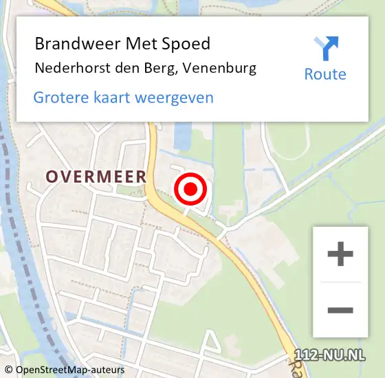 Locatie op kaart van de 112 melding: Brandweer Met Spoed Naar Nederhorst den Berg, Venenburg op 3 juli 2022 05:11