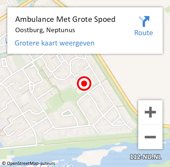 Locatie op kaart van de 112 melding: Ambulance Met Grote Spoed Naar Oostburg, Neptunus op 9 september 2013 01:28