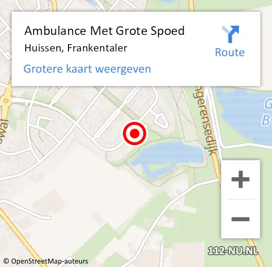 Locatie op kaart van de 112 melding: Ambulance Met Grote Spoed Naar Huissen, Frankentaler op 3 juli 2022 07:19