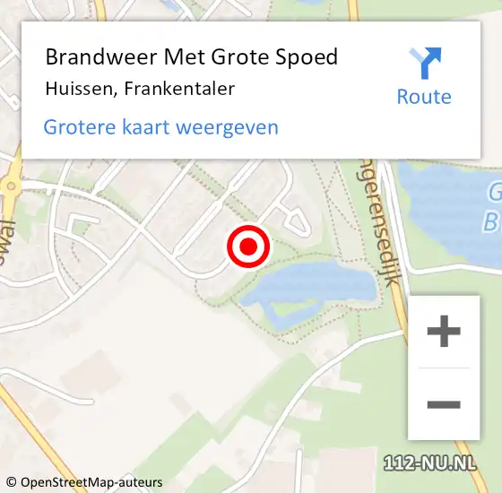 Locatie op kaart van de 112 melding: Brandweer Met Grote Spoed Naar Huissen, Frankentaler op 3 juli 2022 07:20