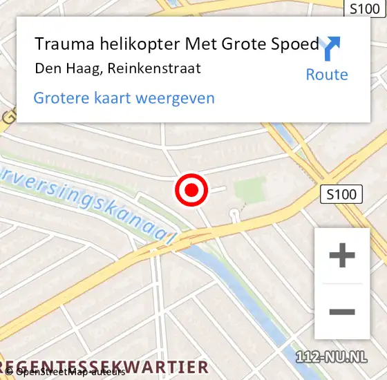 Locatie op kaart van de 112 melding: Trauma helikopter Met Grote Spoed Naar Den Haag, Reinkenstraat op 3 juli 2022 08:12