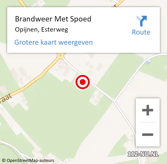 Locatie op kaart van de 112 melding: Brandweer Met Spoed Naar Opijnen, Esterweg op 3 juli 2022 08:51