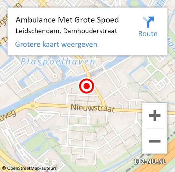 Locatie op kaart van de 112 melding: Ambulance Met Grote Spoed Naar Leidschendam, Damhouderstraat op 3 juli 2022 10:47