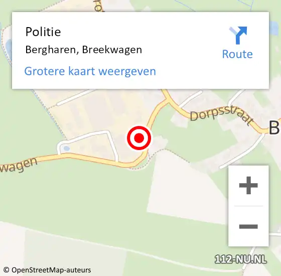 Locatie op kaart van de 112 melding: Politie Bergharen, Breekwagen op 3 juli 2022 11:03