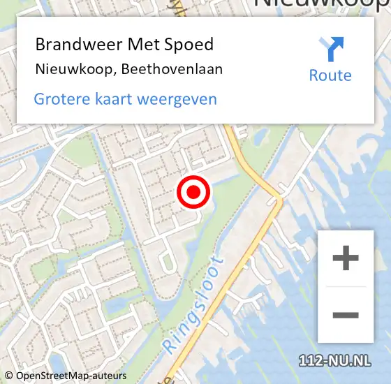 Locatie op kaart van de 112 melding: Brandweer Met Spoed Naar Nieuwkoop, Beethovenlaan op 3 juli 2022 11:20