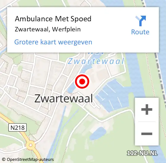 Locatie op kaart van de 112 melding: Ambulance Met Spoed Naar Zwartewaal, Werfplein op 3 juli 2022 11:35
